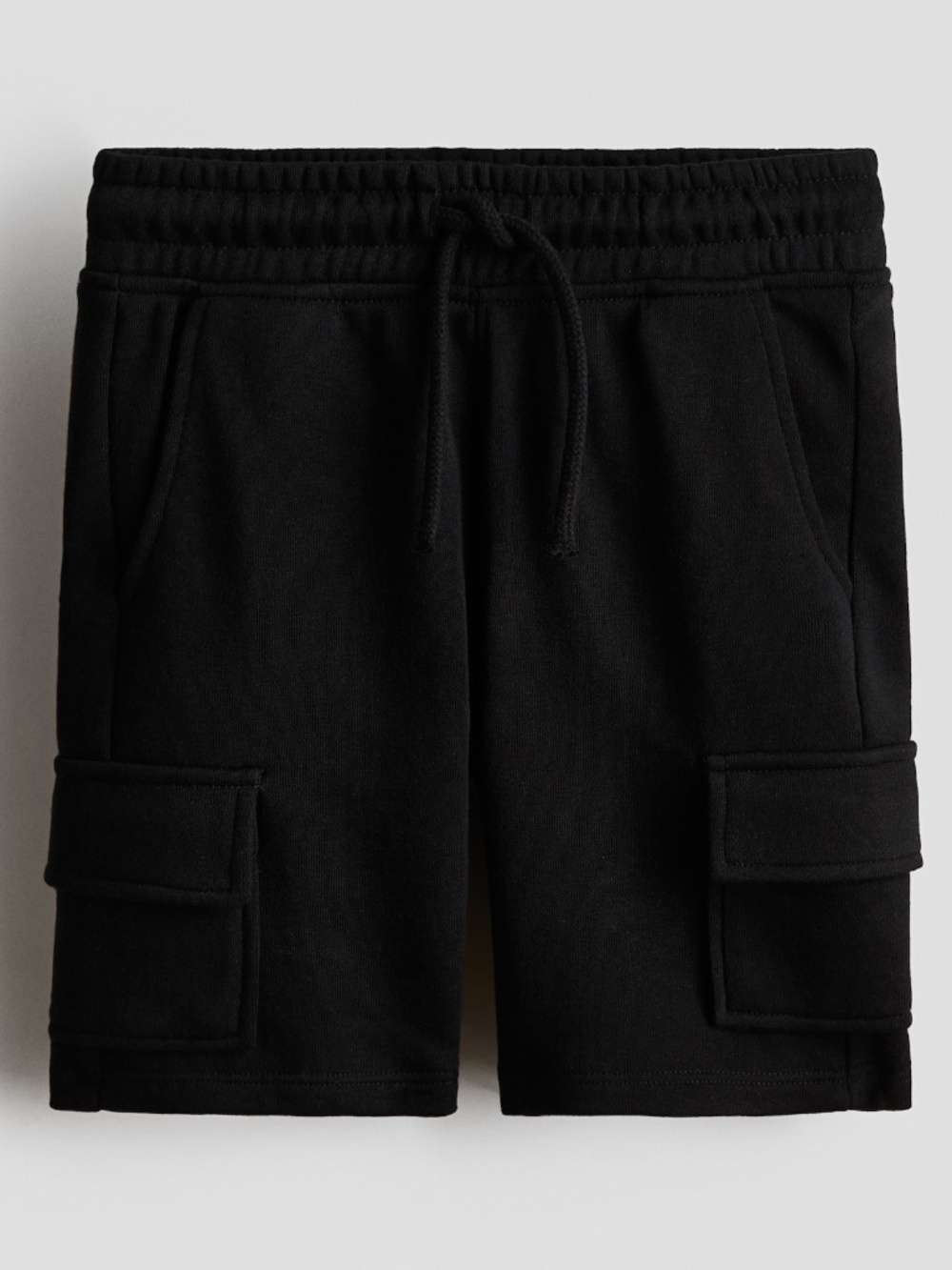 H&M • TODDLER BOYS' BLACK COZY FLEECE CARGO SWEATSHORTS - 4T